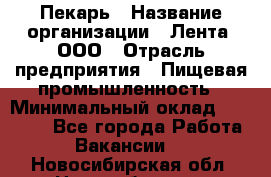 Пекарь › Название организации ­ Лента, ООО › Отрасль предприятия ­ Пищевая промышленность › Минимальный оклад ­ 27 889 - Все города Работа » Вакансии   . Новосибирская обл.,Новосибирск г.